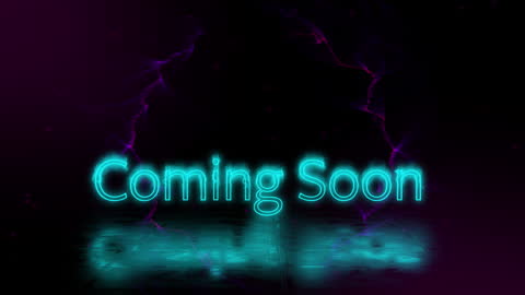 Glowing Coming Soon Text with Dark Background