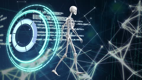 Human Skeleton with Futuristic Data Interface