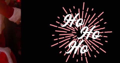 Festive Ho Ho Ho Text with Santa Claus Christmas Concept