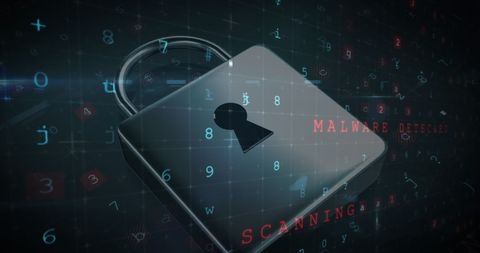 Digital Padlock with Malware Detection Interface - Download Free Stock Images Pikwizard.com