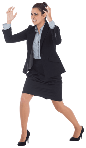 Angry Businesswoman Gesturing on Transparent Background
