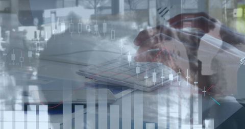 Businessman Analyzing Financial Data with Graphical Overlay - Download Free Stock Images Pikwizard.com