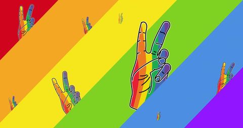 Rainbow Peace Gesture Celebrating LGBT Pride - Download Free Stock Images Pikwizard.com