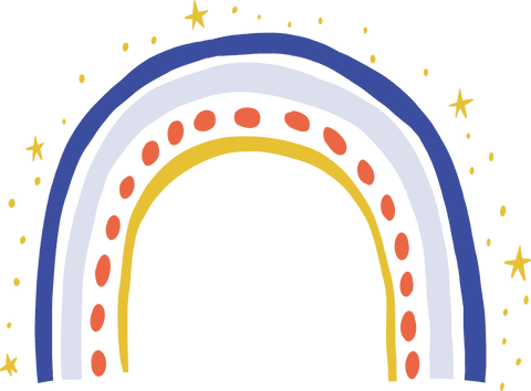 Colorful abstract shapes on transparent background