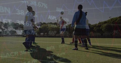 Female soccer practice with strategic game focus overlay