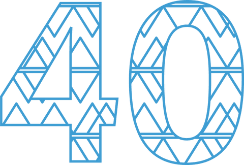 Blue Patterned 40 on Transparent Background for Celebrations - Download Free Stock Videos Pikwizard.com