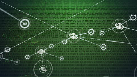 Digital Network Connections on Sci-Fi Interface Background