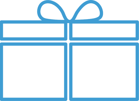 Minimalist Blue Gift Box on Transparent Background