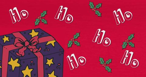 Festive Christmas Design with Present and Holly Accents - Download Free Stock Images Pikwizard.com