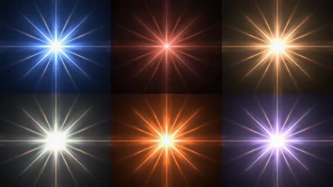 Dynamic Starburst Lens Flare Animation in Grid Pattern