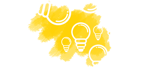 Yellow Bulb Pattern on Transparent Background