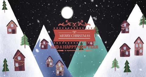 Festive Winter Wonderland with Christmas Greetings