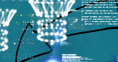 Abstract Digital Art with Arrows and Data Interface