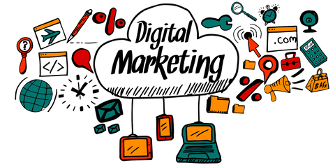 Digital Marketing Concept on Transparent Background Vector Illustration - Download Free Stock Videos Pikwizard.com