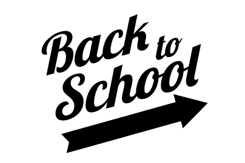 Transparent back to school illustration with bold typography