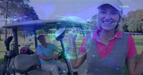 Holographic golf technology enhancing outdoor leisure recreation