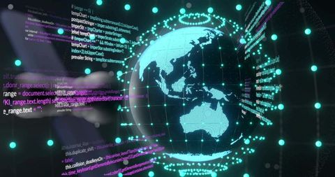 Holographic 3D Globe Visualizing Asia-Pacific Data Streams with Floating Code