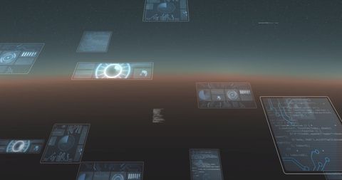 Floating Holographic Data Panels in Futuristic Interface - Download Free Stock Images Pikwizard.com