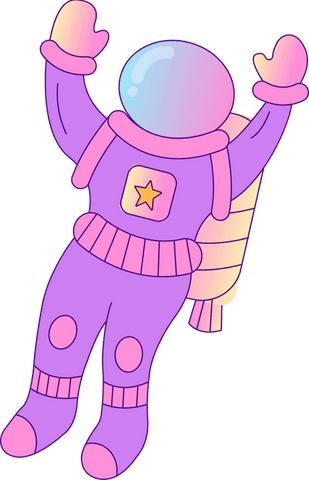 cartoon astronaut floating in purple suit transparent - Download Free Stock Videos Pikwizard.com