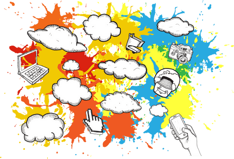 colorful cloud network illustration on transparent background - Download Free Stock Videos Pikwizard.com