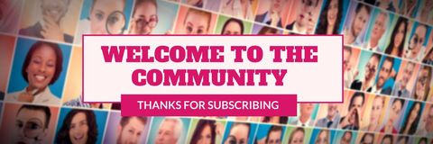Welcome message with diverse community background