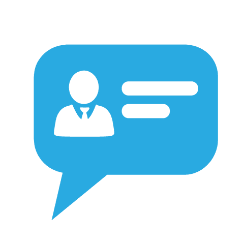 blue speech bubble with business person icon transparent background - Download Free Stock Videos Pikwizard.com