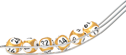Transparent Lottery Balls Rolling Down Silver Rails