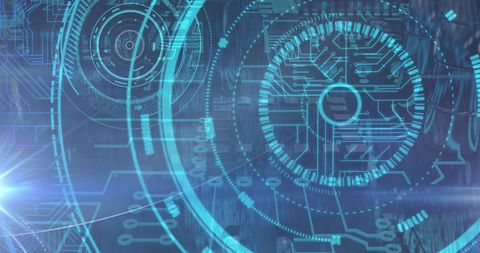 Futuristic Digital Interface with Circuit Board Elements - Download Free Stock Images Pikwizard.com