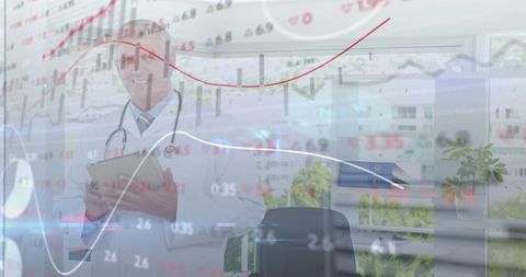 Digital Integration Healthcare Professional Analyzing Data