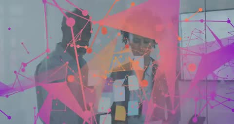 Team Collaborating on Innovative Data Visualization in Modern Office