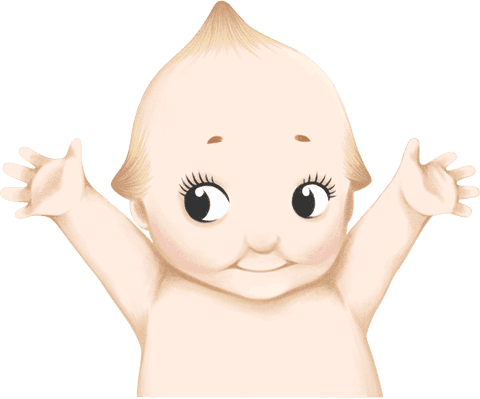 Transparent Background Smiling Baby with Arms Raised Vector