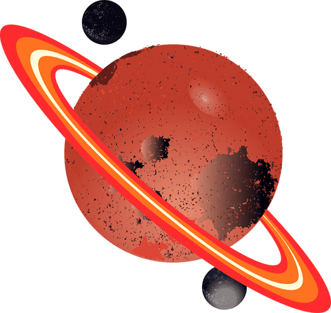ringed red planet with orbits on transparent background - Download Free Stock Videos Pikwizard.com