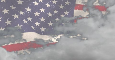Snowfall and American Flag Symbolizing Patriotism - Download Free Stock Images Pikwizard.com
