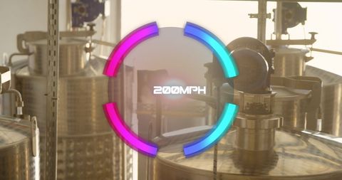 Digital Speedometer Overlay in Industrial Refinery