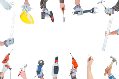 construction tools with copy space on transparent background - Download Free Stock Videos Pikwizard.com