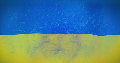 Blockchain Technology Integrating with Ukrainian Flag Design