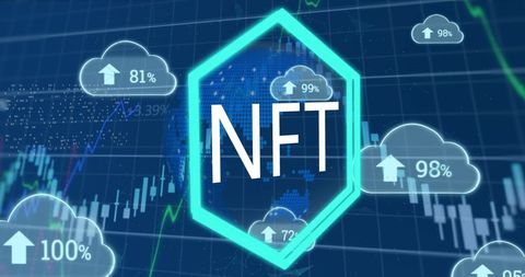 Futuristic concept of nfts and digital markets growth