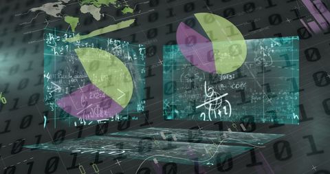 Abstract Financial Data Visualization with Mathematical Equations - Download Free Stock Images Pikwizard.com