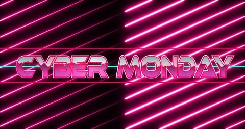 Vibrant Cyber Monday Neon Text Banner