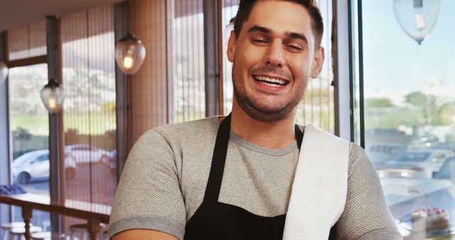 Smiling Barista in Modern Cafe - Download Free Stock Images Pikwizard.com