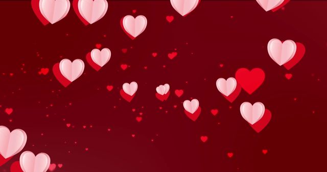 Heart Design Flowing on Elegant Red Background - Download Free Stock Images Pikwizard.com