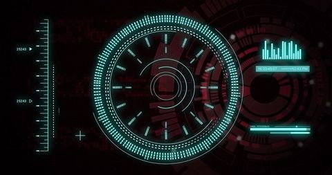 Hi-Tech Interface with Scope Scanning and Data Processing Elements - Download Free Stock Images Pikwizard.com
