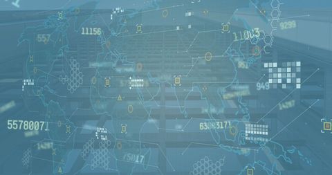 Futuristic Digital World Map with Data Visualization - Download Free Stock Images Pikwizard.com