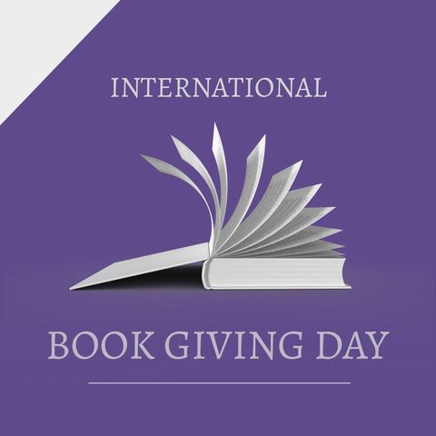 international book giving day promotion with open book design - Download Free Stock Templates Pikwizard.com