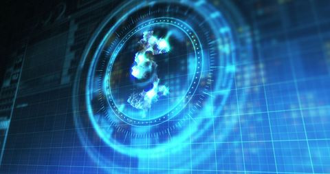 Rotating Digital Dollar in Blue Cyber Grid Visualizing Currency Tech - Download Free Stock Images Pikwizard.com