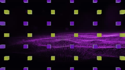 Colorful Cubes on Abstract Digital Background