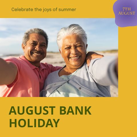 Senior Couple Enjoying Sunny August Bank Holiday at Beach