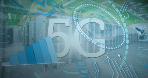 Futuristic 5G Connectivity with Digital Interface Overlay