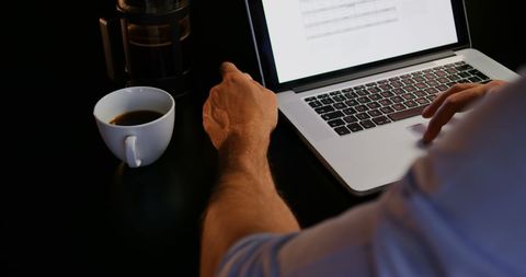Professional Engaged in Laptop Work with Coffee - Download Free Stock Images Pikwizard.com