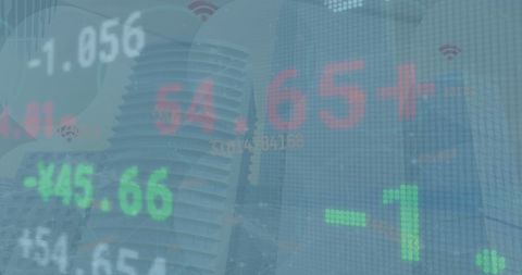 Digital Financial Data Overlay with Urban Background - Download Free Stock Images Pikwizard.com